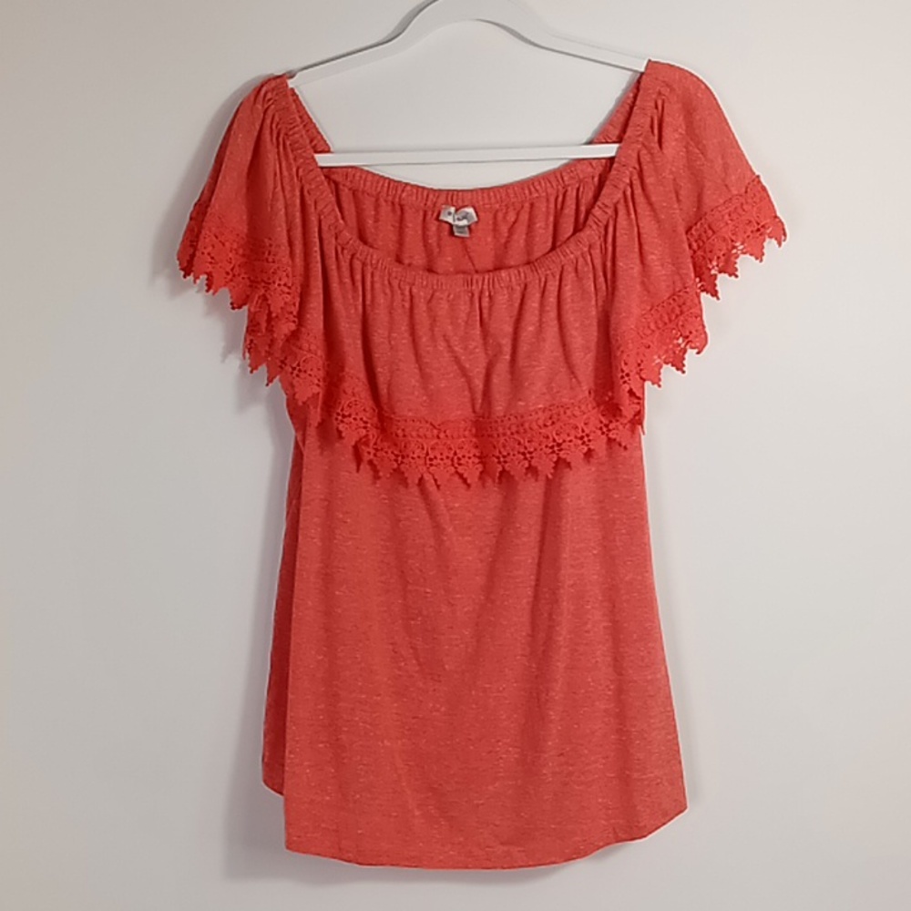 Avenue On/Off Shoulder Lace Ruffle Blouse Women's Size 18/20